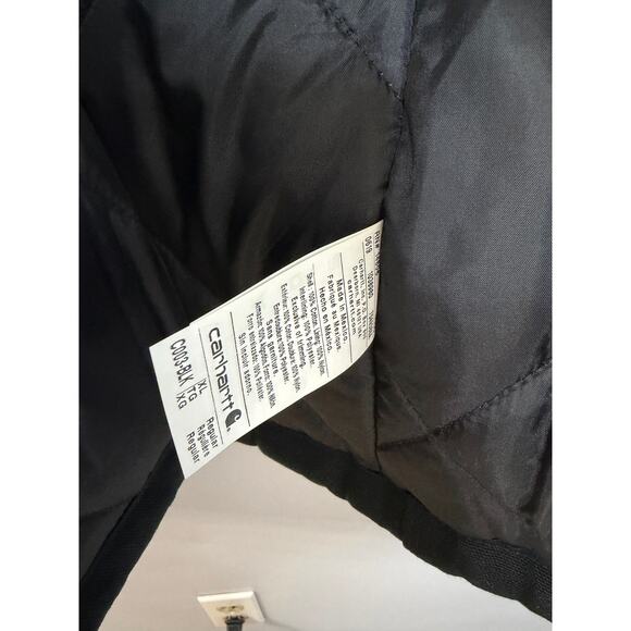 Carhartt Firm Duck Insulated Traditional Coat Jacket 3 Warmest Rating Black XL - Picture 12 of 14